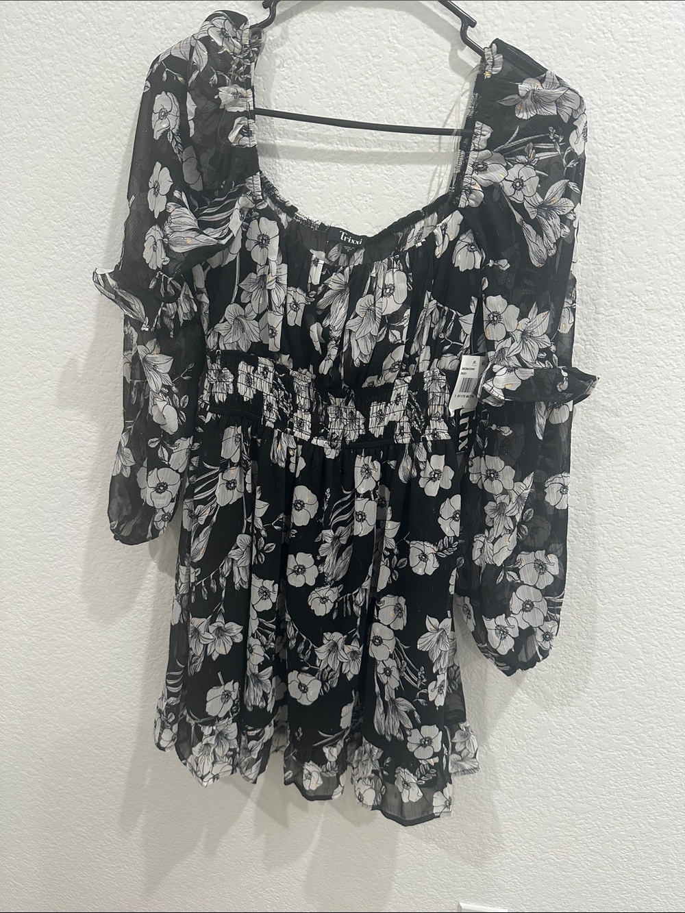 Trixxi Black White Floral Dress